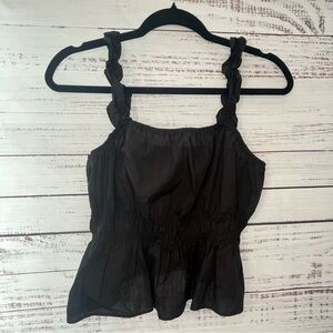 H&M Black Ruffle Strap Camisole